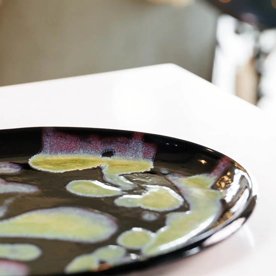 #02 XL Stoneware Serving Platter - Abstract Lava Lamp Art - (Creative Collection) - Dan Pearce Ceramics