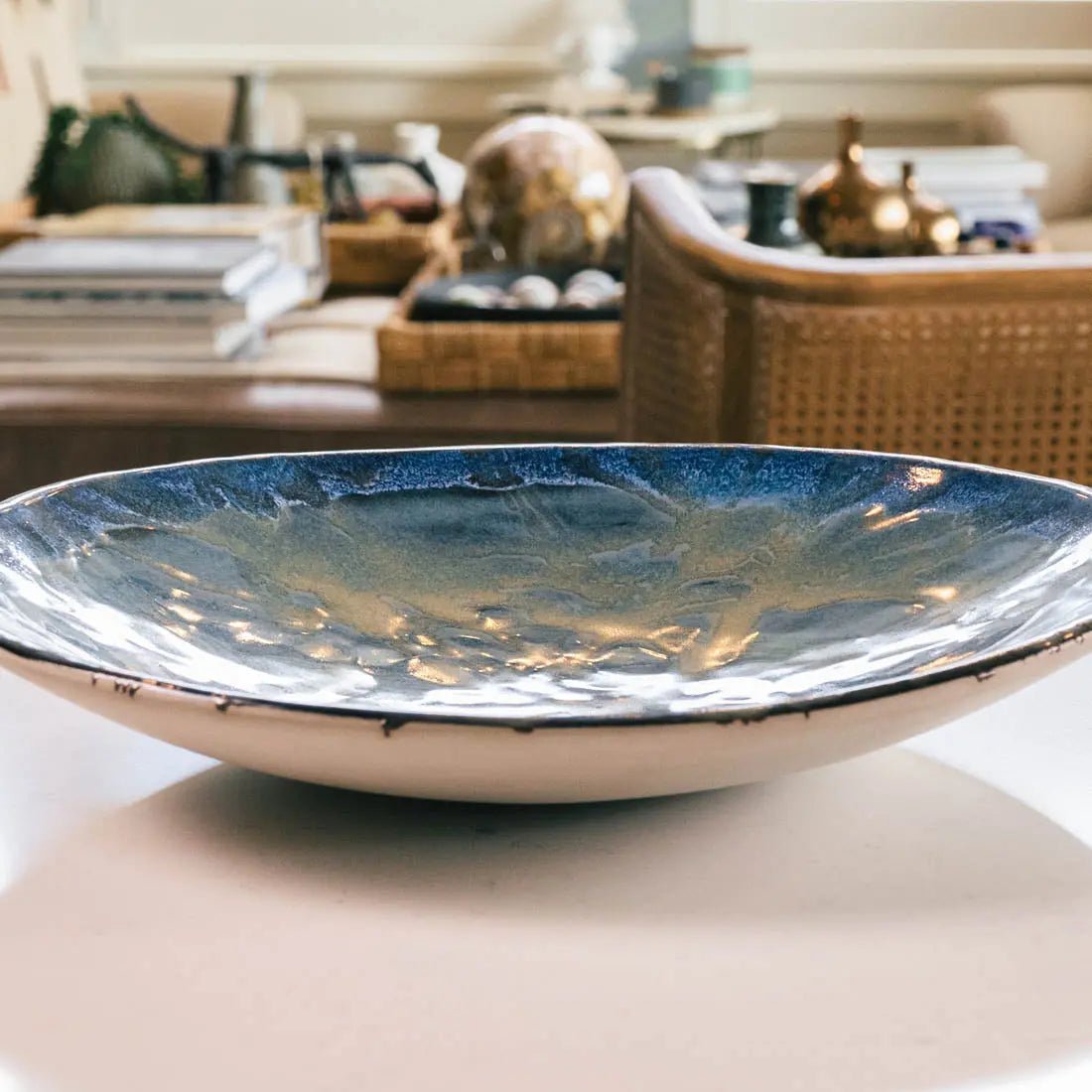#15 XXL Gray Stoneware Bowl/Platter - Pendulum Art - (Creative Collection) - Dan Pearce Ceramics