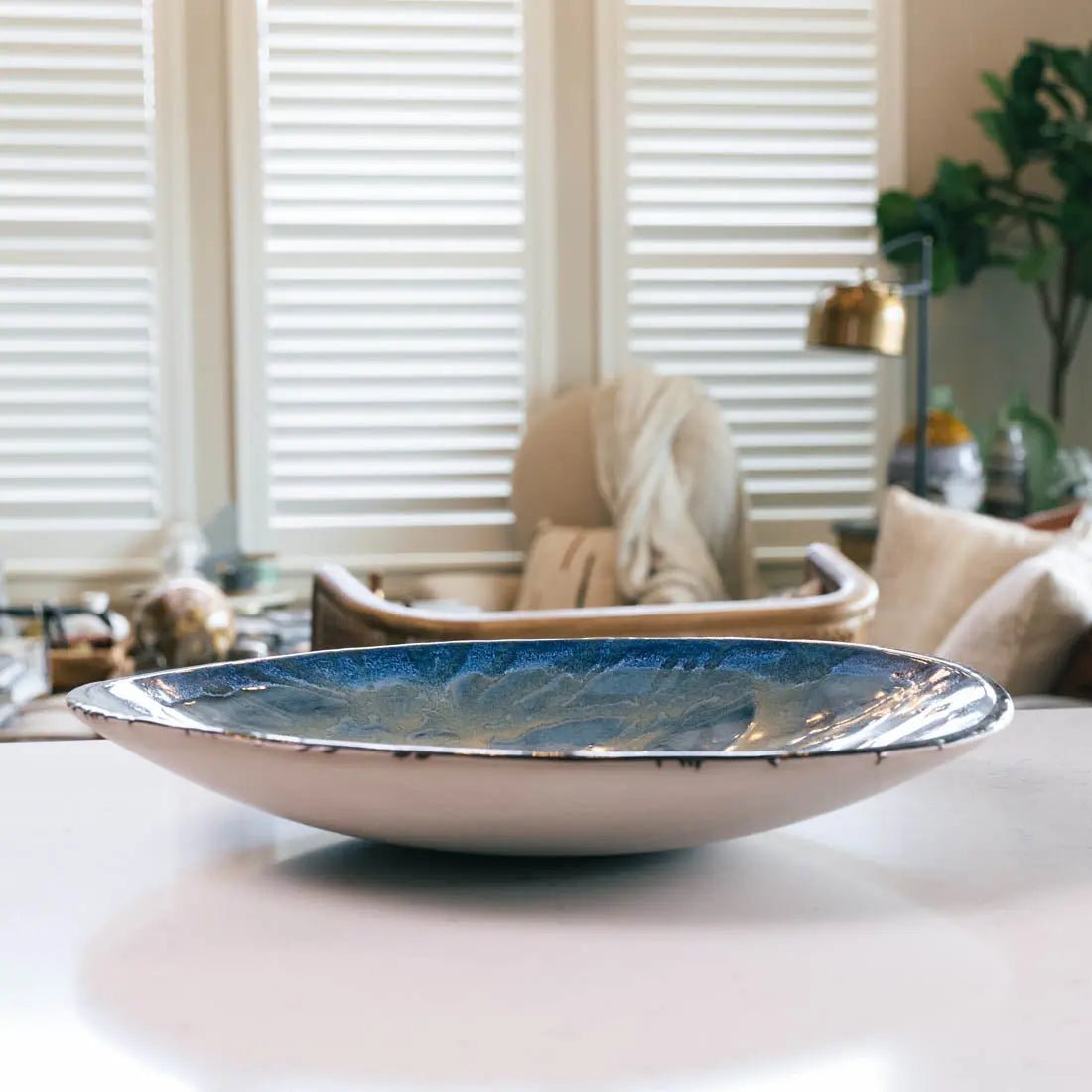 #15 XXL Gray Stoneware Bowl/Platter - Pendulum Art - (Creative Collection) - Dan Pearce Ceramics