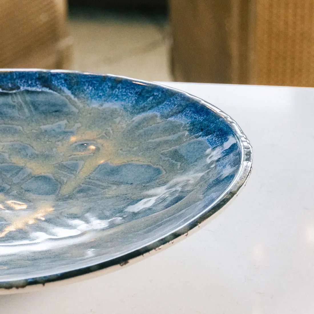 #15 XXL Gray Stoneware Bowl/Platter - Pendulum Art - (Creative Collection) - Dan Pearce Ceramics