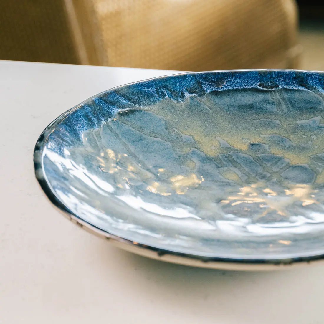#15 XXL Gray Stoneware Bowl/Platter - Pendulum Art - (Creative Collection) - Dan Pearce Ceramics