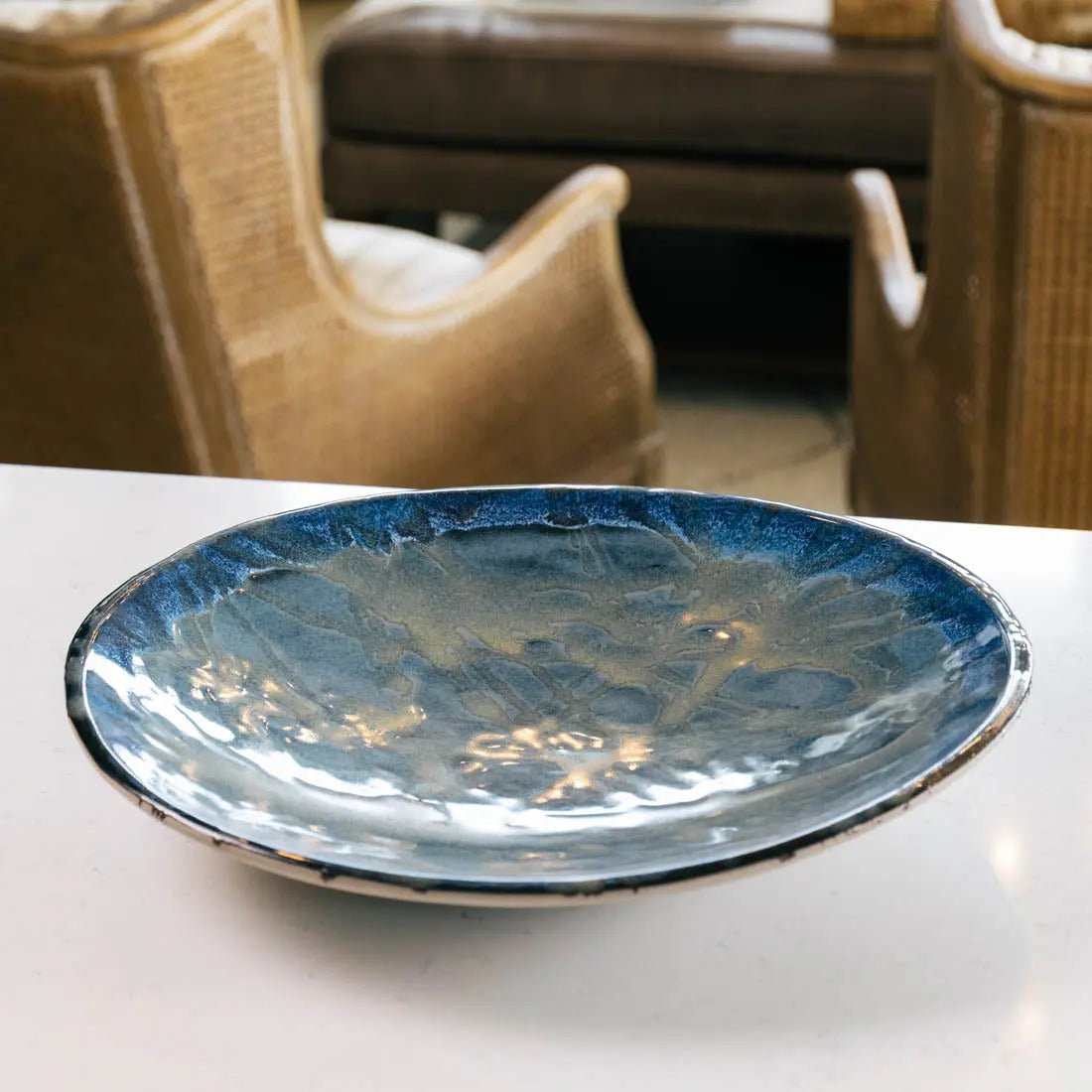 #15 XXL Gray Stoneware Bowl/Platter - Pendulum Art - (Creative Collection) - Dan Pearce Ceramics