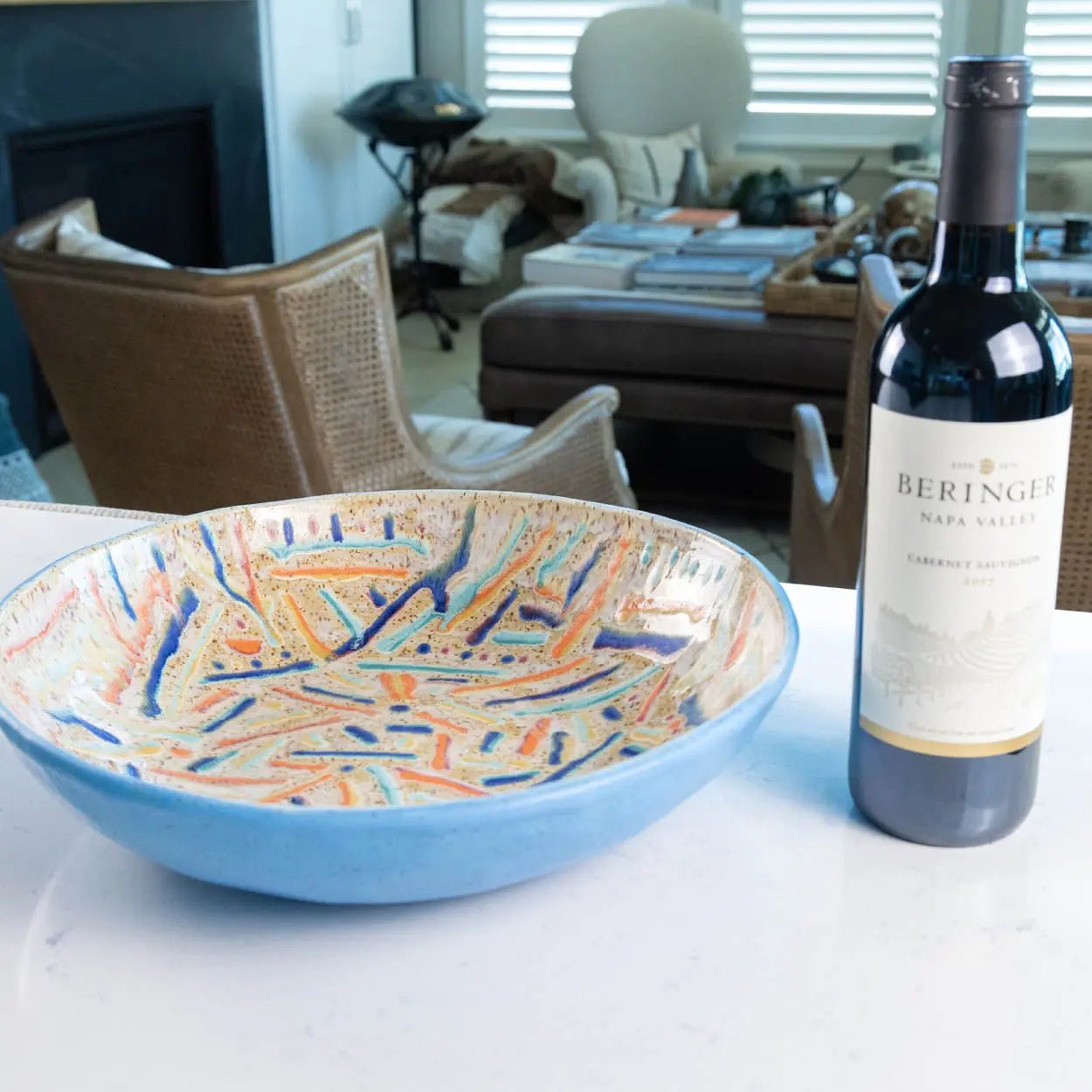 #19 XL Stoneware 80's Vibe Bright Decorative Serving Bowl (Color Spectrum Series) - Dan Pearce Ceramics