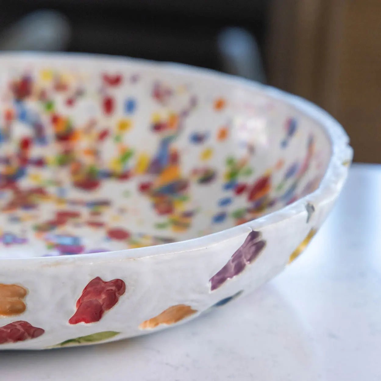 #28 XL Stoneware Gummy Bear and Sprinkles Decorative Serving Bowl (Color Spectrum Series) - Dan Pearce Ceramics