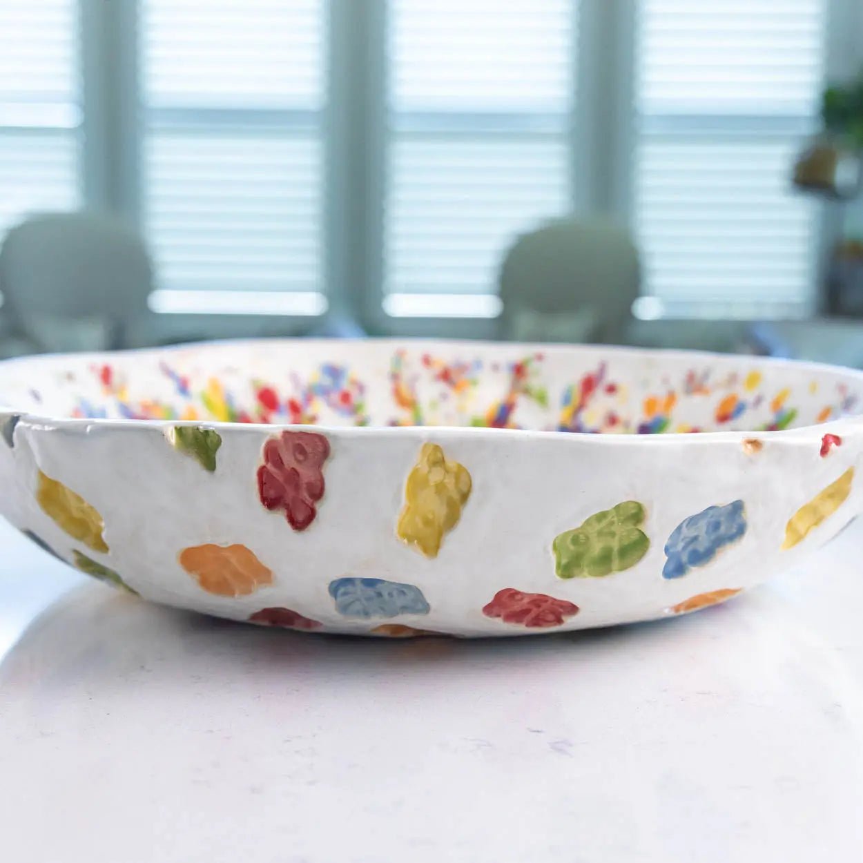 #28 XL Stoneware Gummy Bear and Sprinkles Decorative Serving Bowl (Color Spectrum Series) - Dan Pearce Ceramics