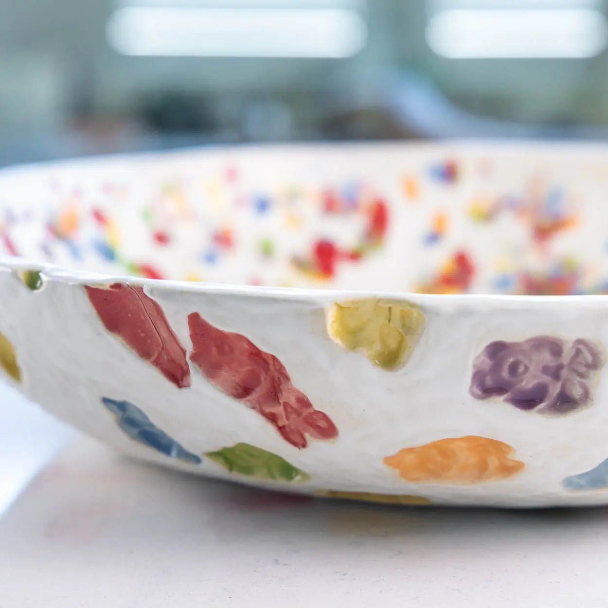 #28 XL Stoneware Gummy Bear and Sprinkles Decorative Serving Bowl (Color Spectrum Series) - Dan Pearce Ceramics