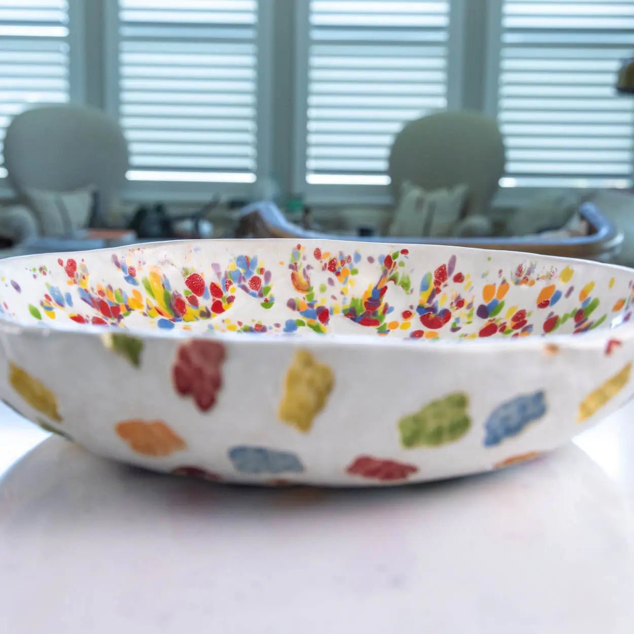 #28 XL Stoneware Gummy Bear and Sprinkles Decorative Serving Bowl (Color Spectrum Series) - Dan Pearce Ceramics