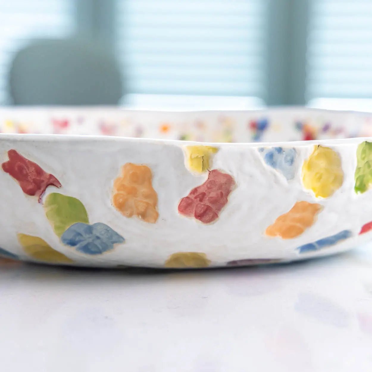 #28 XL Stoneware Gummy Bear and Sprinkles Decorative Serving Bowl (Color Spectrum Series) - Dan Pearce Ceramics