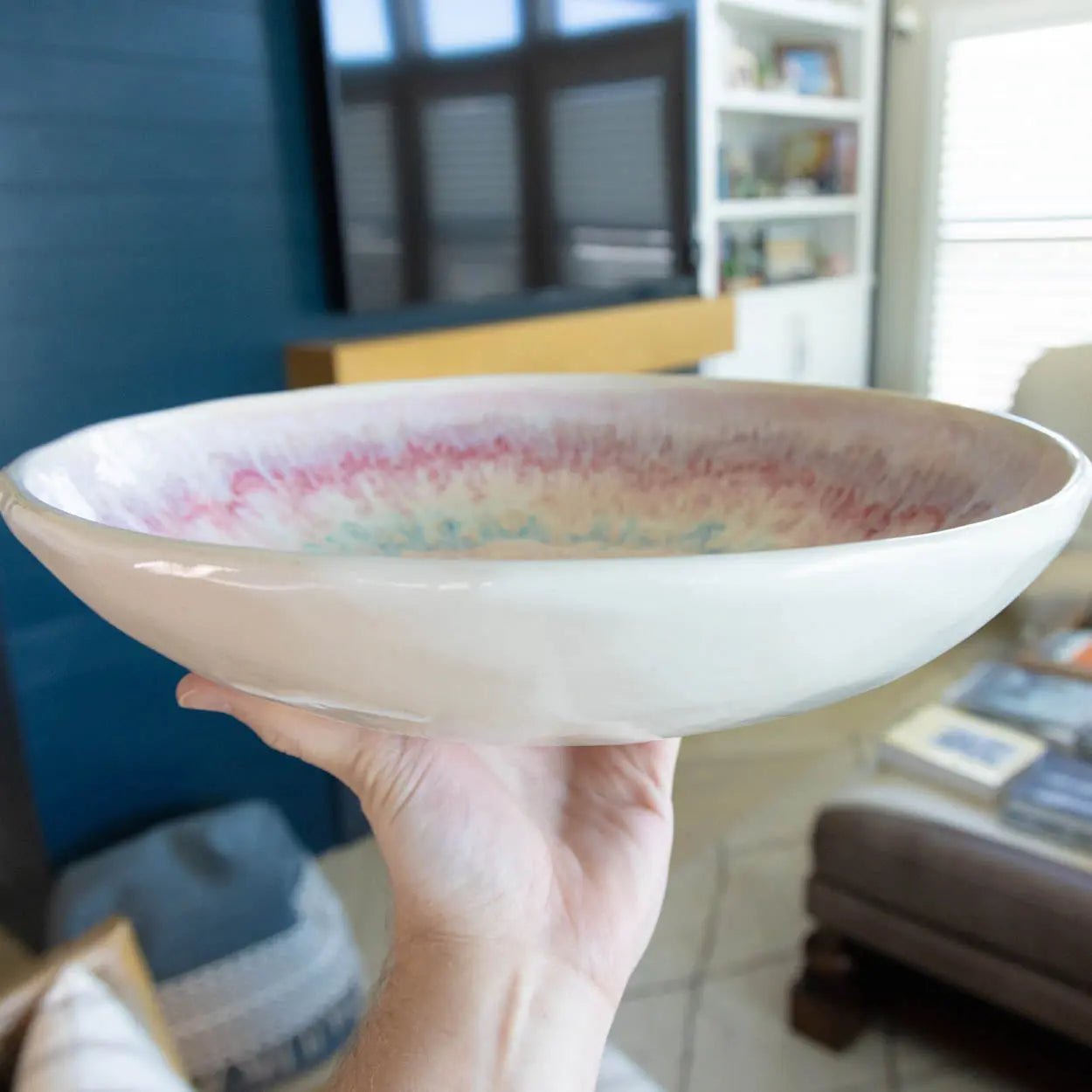 #33 XL Stoneware Rainbow Alchemy Decorative Serving Bowl (Color Spectrum Series) - Dan Pearce Ceramics