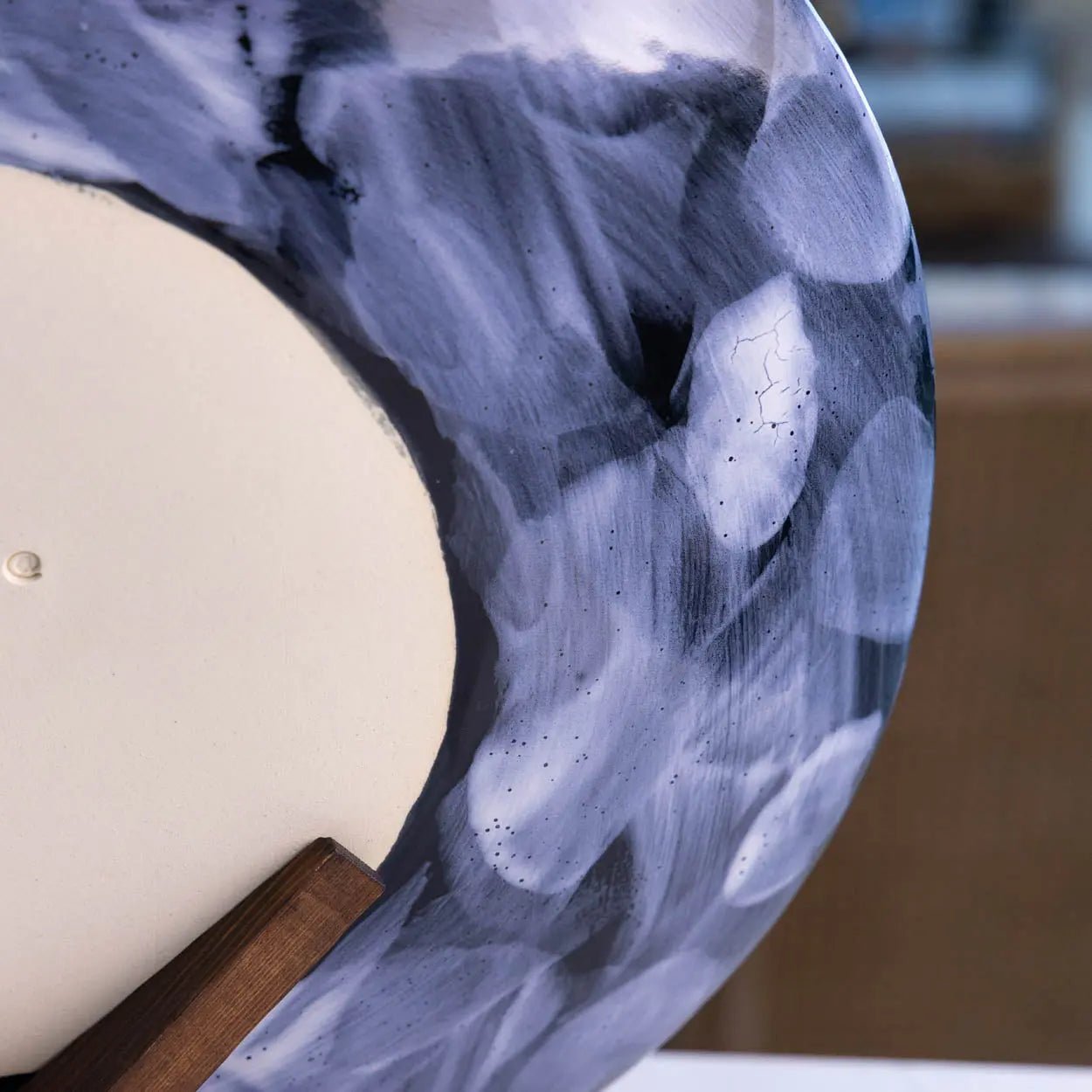 #37 XL Stoneware Platter with Swirls of Color Decorative Serving Bowl (Color Spectrum Series) - Dan Pearce Ceramics