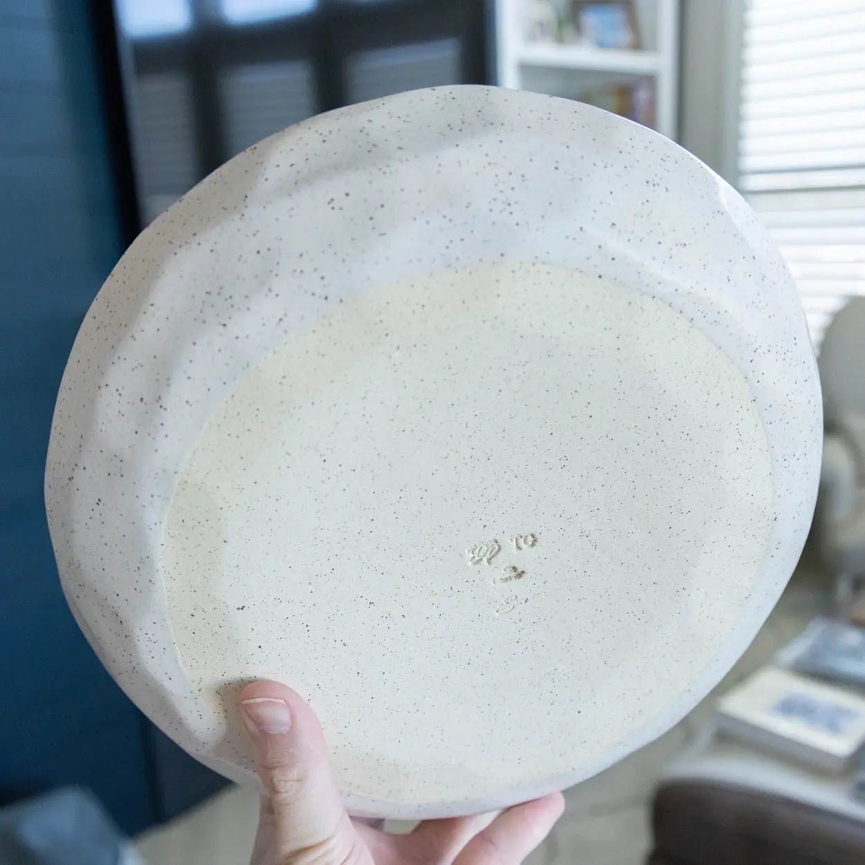 #42 Large Stoneware Decorative Serving Bowl Retro Modern Color Squares (Color Spectrum Series) - Dan Pearce Ceramics