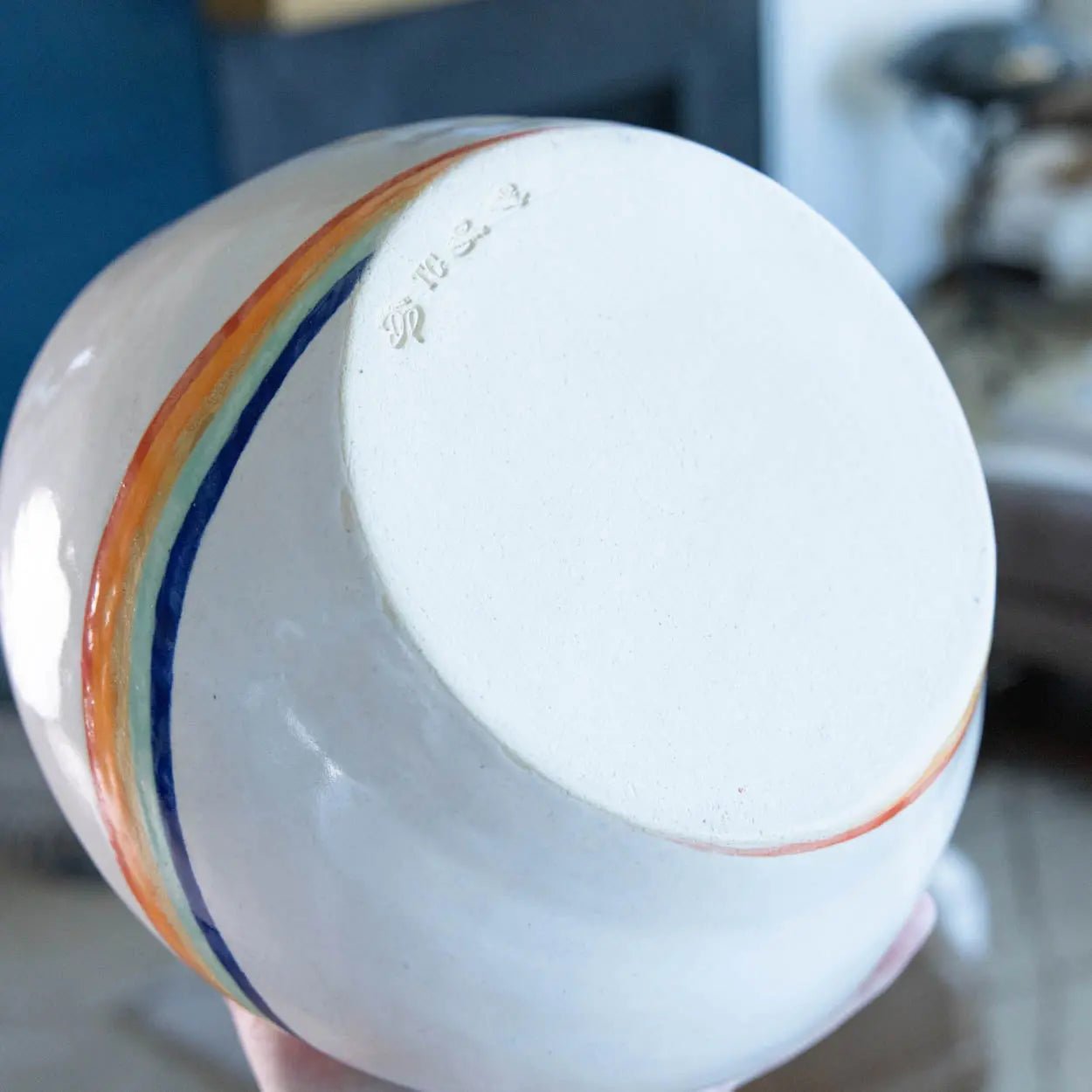 #51 Xl Stoneware Modern Retro Twisted Decorative Slump Pot (Color Spectrum Series) - Dan Pearce Ceramics