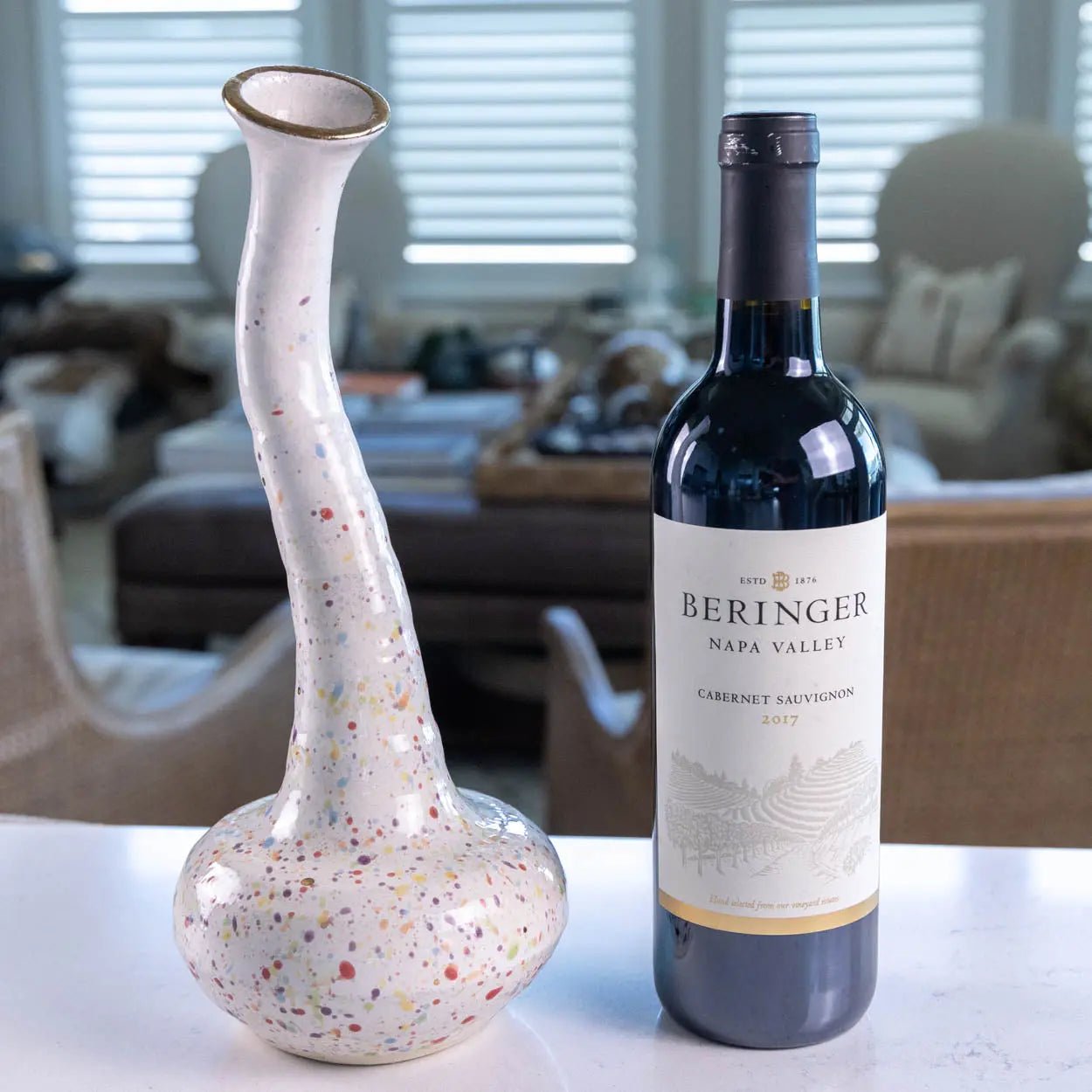 #52 Large Stoneware (with Real Gold Rim) "Seuss" Decorative Vase (Color Spectrum Series) - Dan Pearce Ceramics