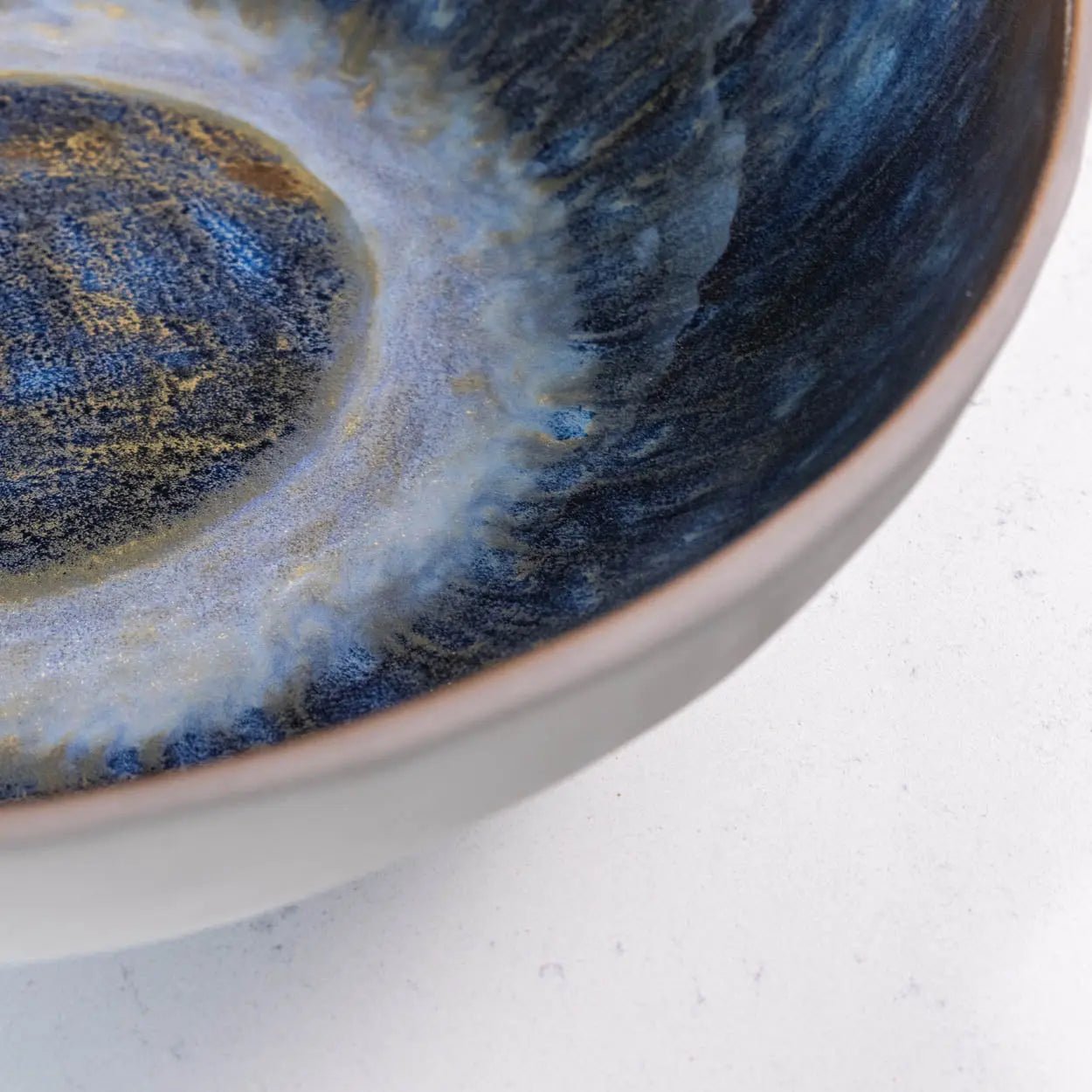 #53 GIANT 19.5 Quart Stoneware Decorative Serving Bowl - Grays, Browns, Blues, & Creams (Color Spectrum Series) - Dan Pearce Ceramics