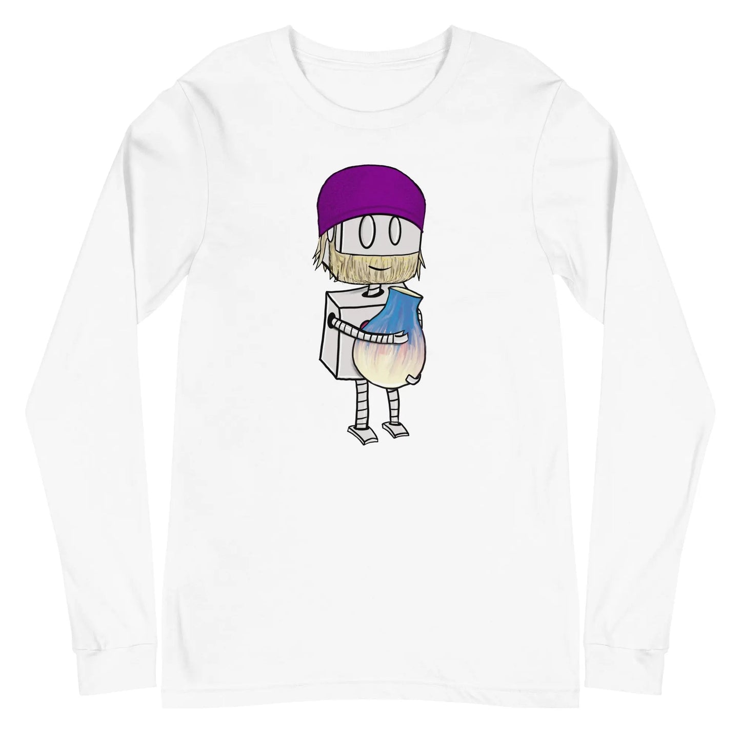 "Adorable Robot" Long - Sleeve Shirt (Bearded Potter with Beanie Version) - Dan Pearce Ceramics