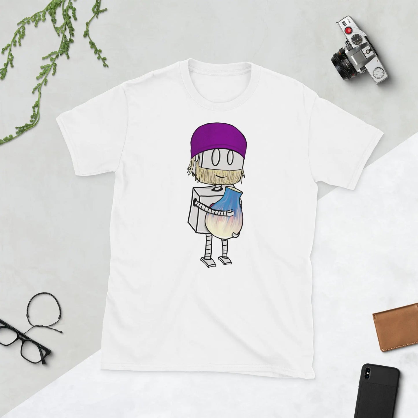 "Adorable Robot" Premium T-Shirt (Bearded Potter with Beanie Version) - Unisex - Dan Pearce Ceramics