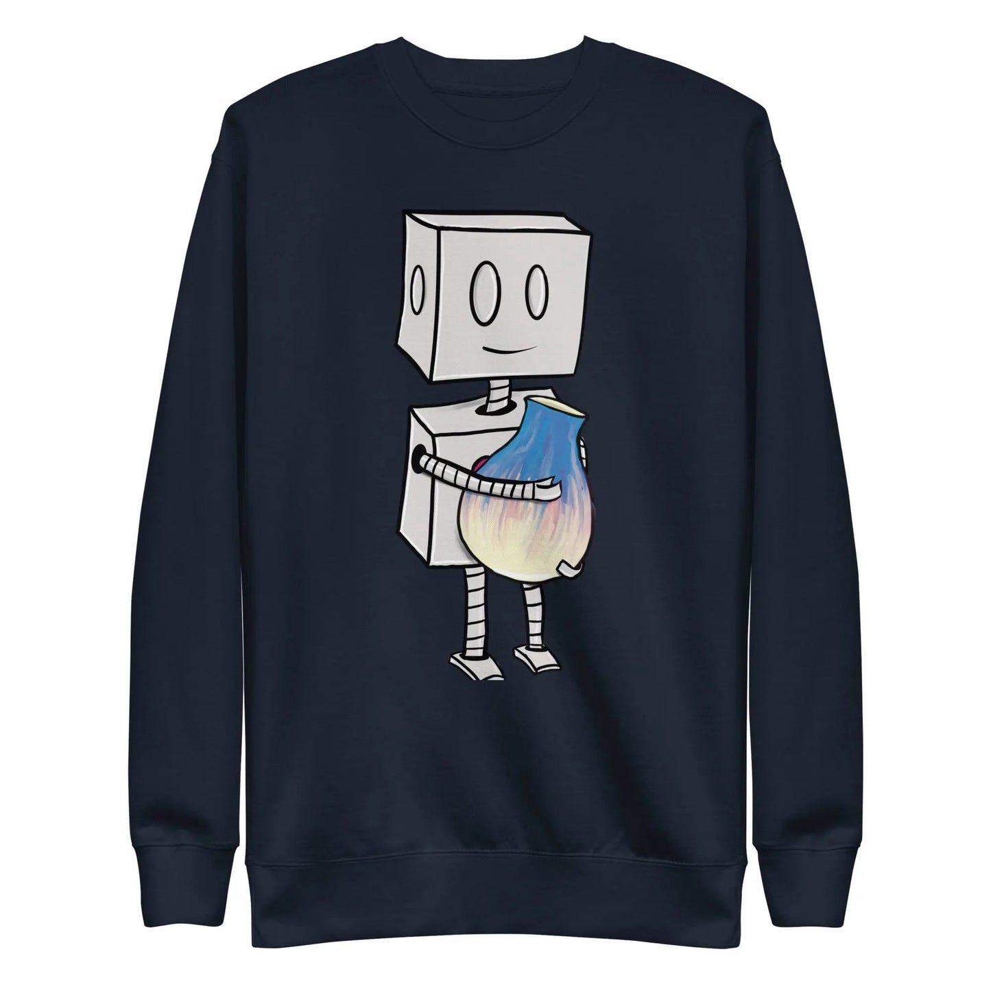 "Adorable Robot" Unisex Crewneck Sweatshirt (Robot & Pottery Version) - Dan Pearce Ceramics