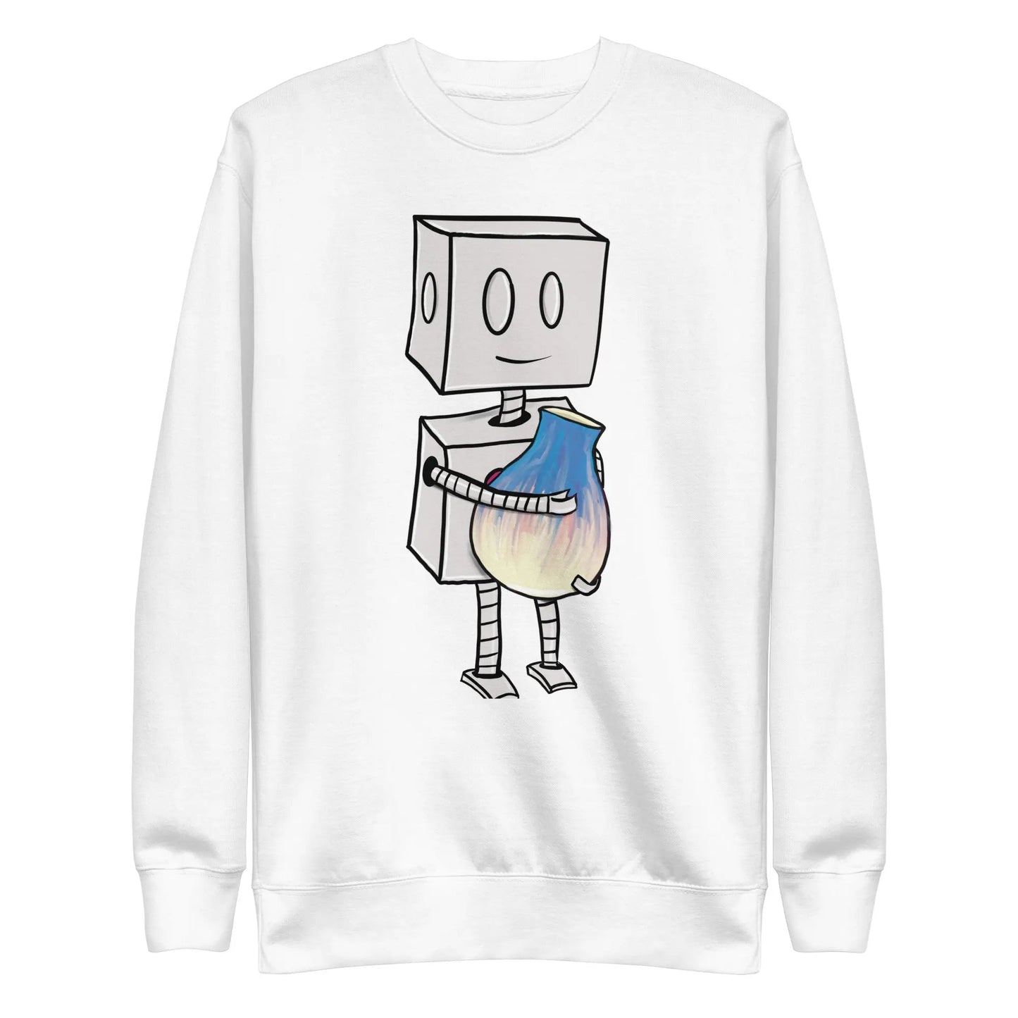 "Adorable Robot" Unisex Crewneck Sweatshirt (Robot & Pottery Version) - Dan Pearce Ceramics