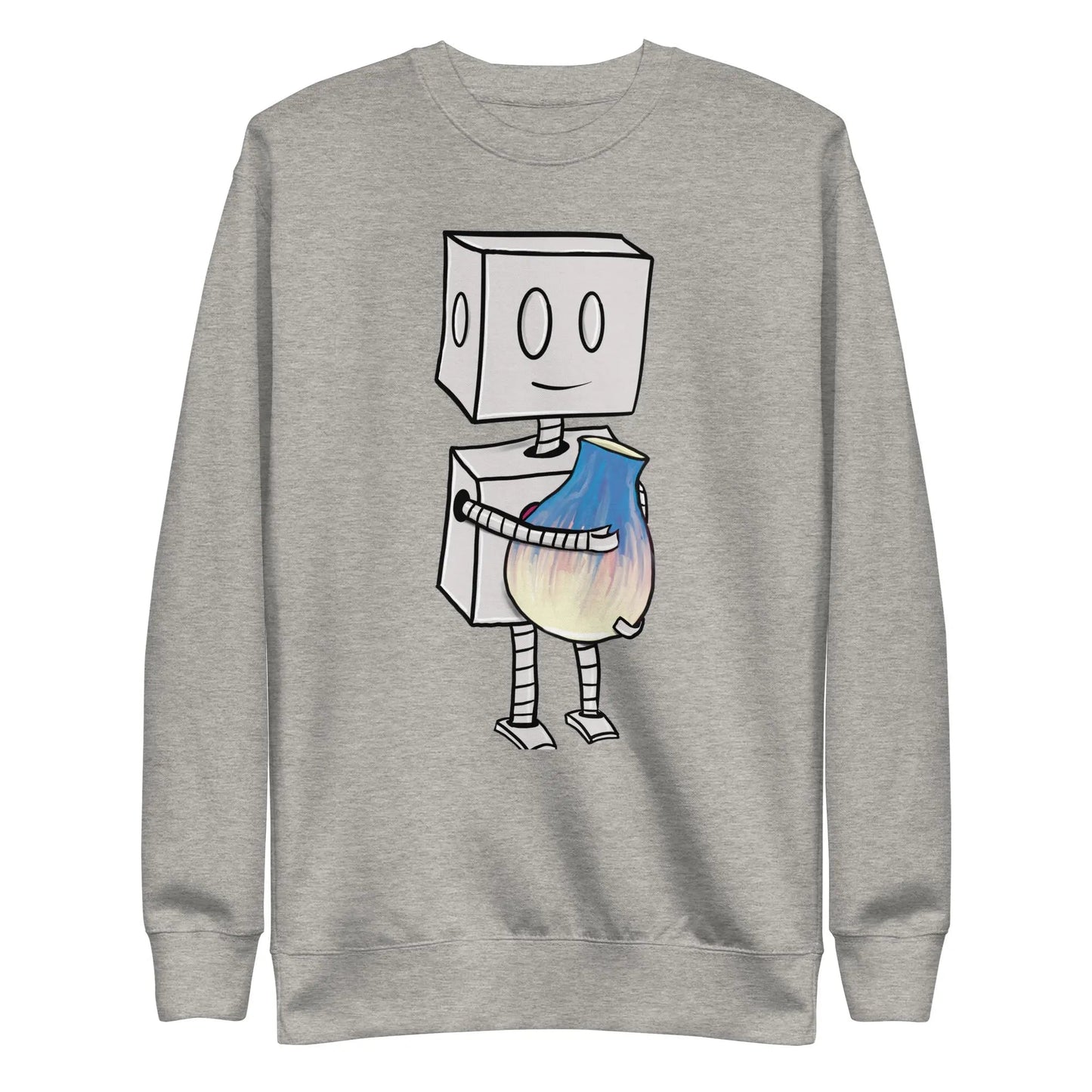 "Adorable Robot" Unisex Crewneck Sweatshirt (Robot & Pottery Version) - Dan Pearce Ceramics