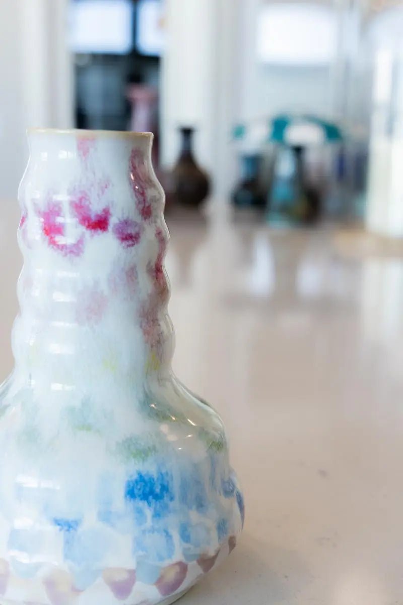 Large Multi - Colored Decorative Spotted Stoneware Vase (Seconds) - Dan Pearce Ceramics