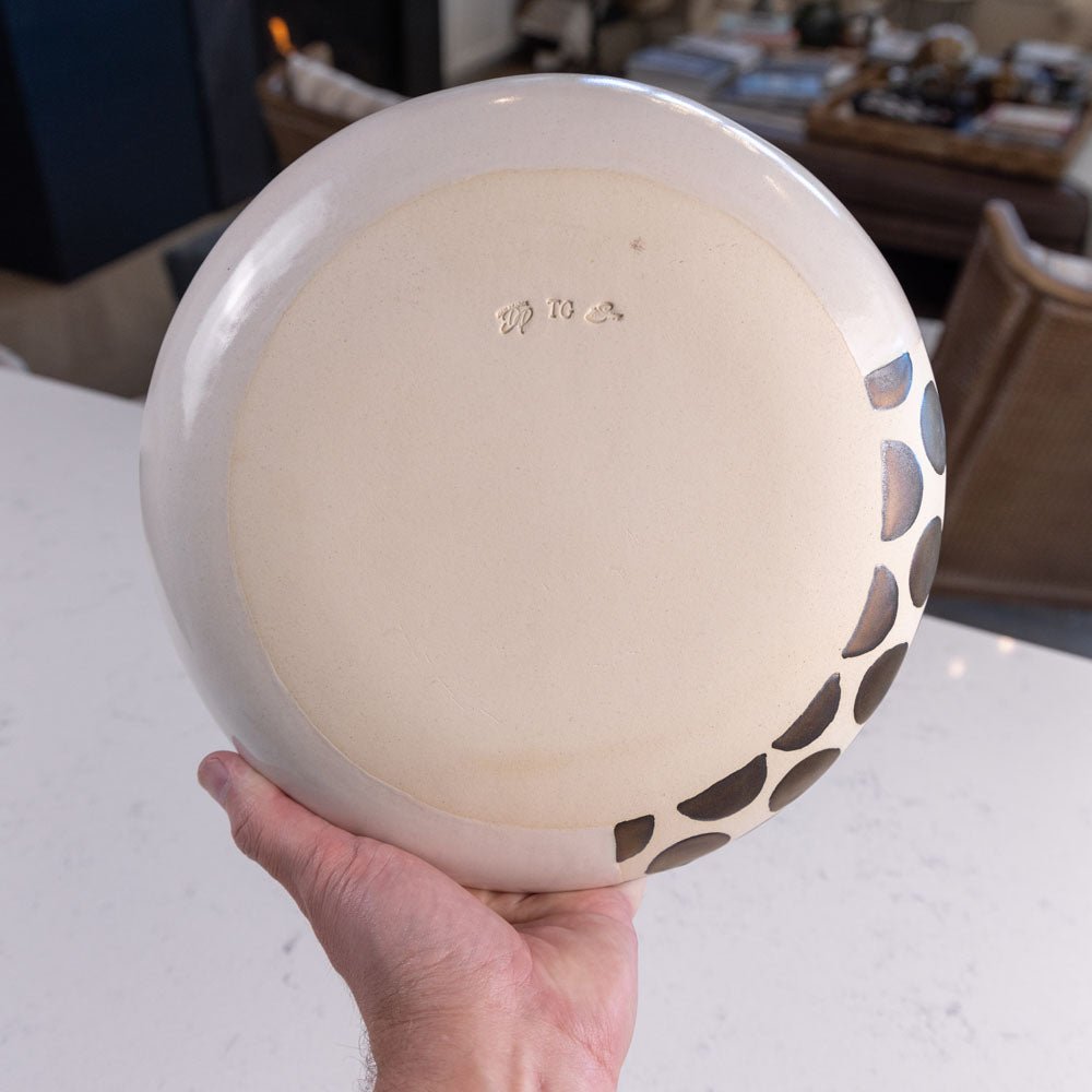 Large Stoneware Decorative Serving Bowl (Metallics and White) - Dan Pearce Ceramics