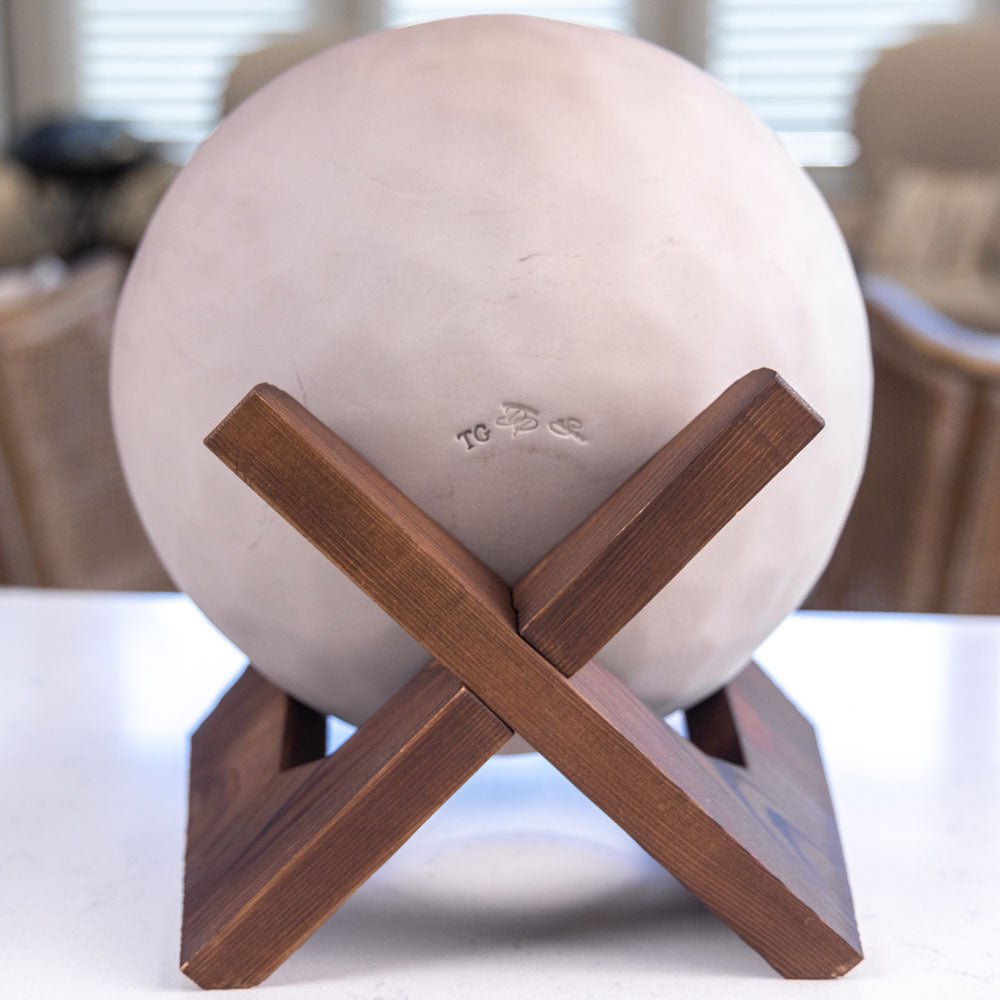 Large Stoneware Hemisphere Bowl (Teals and Browns) - Dan Pearce Ceramics