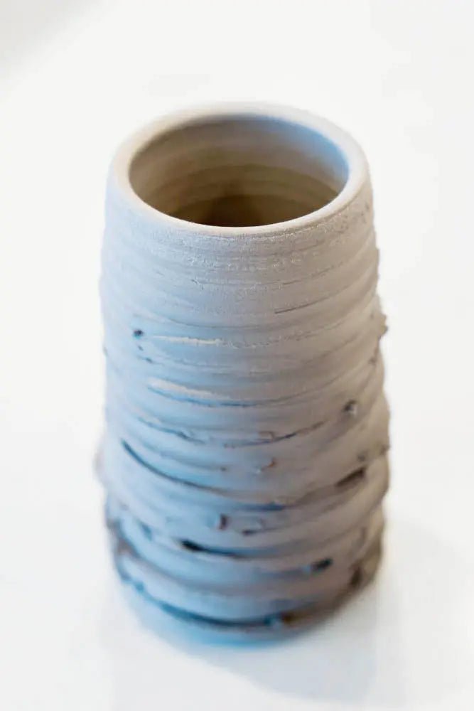 Pot #156 of 162 - Gray Stoneware Unglazed (Naked) Vase - Dan Pearce Ceramics