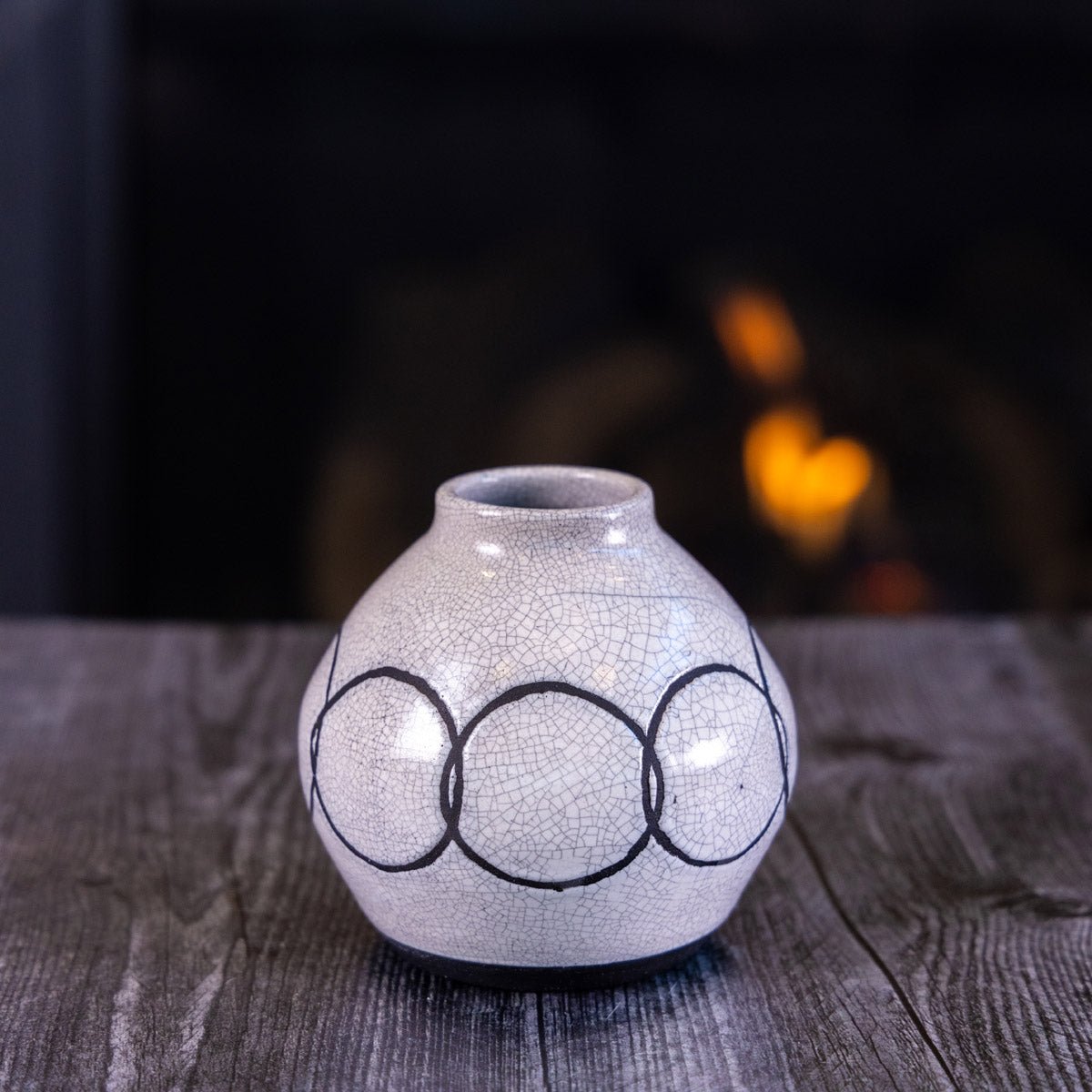 Pot #345 - Medium Raku - Fired Decorative Pot - Dan Pearce Ceramics