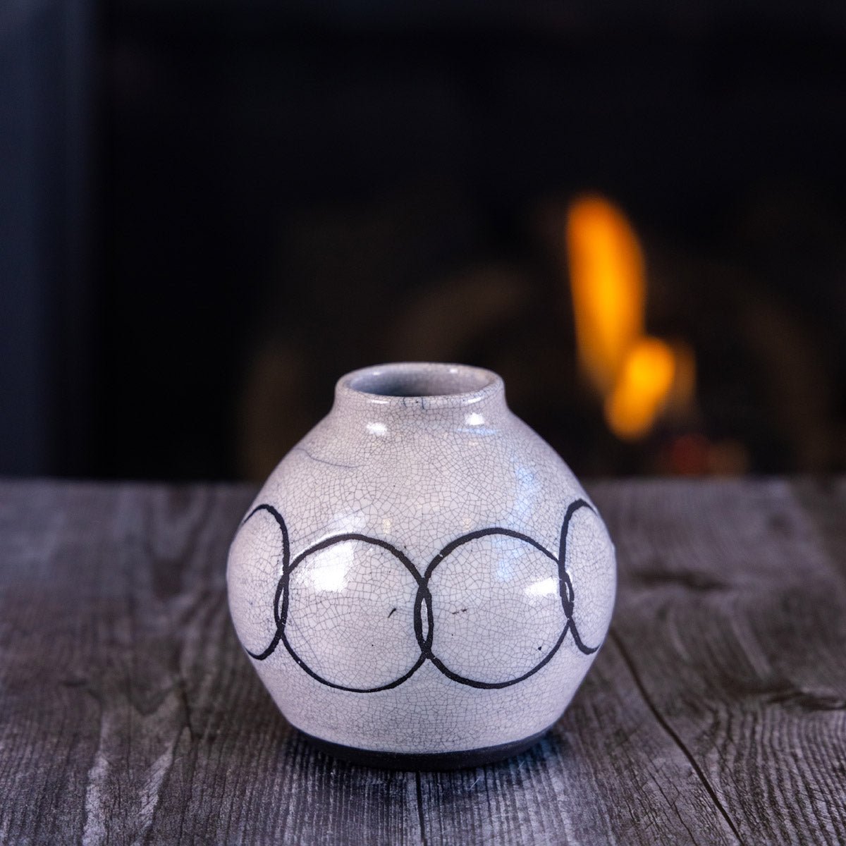 Pot #345 - Medium Raku - Fired Decorative Pot - Dan Pearce Ceramics