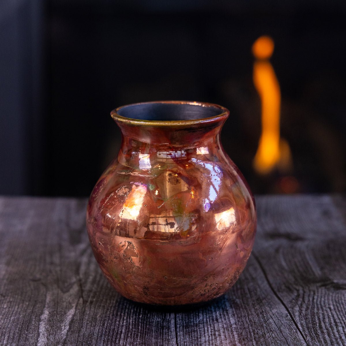 Pot #351 - Large Raku - Fired Decorative Pot - Dan Pearce Ceramics