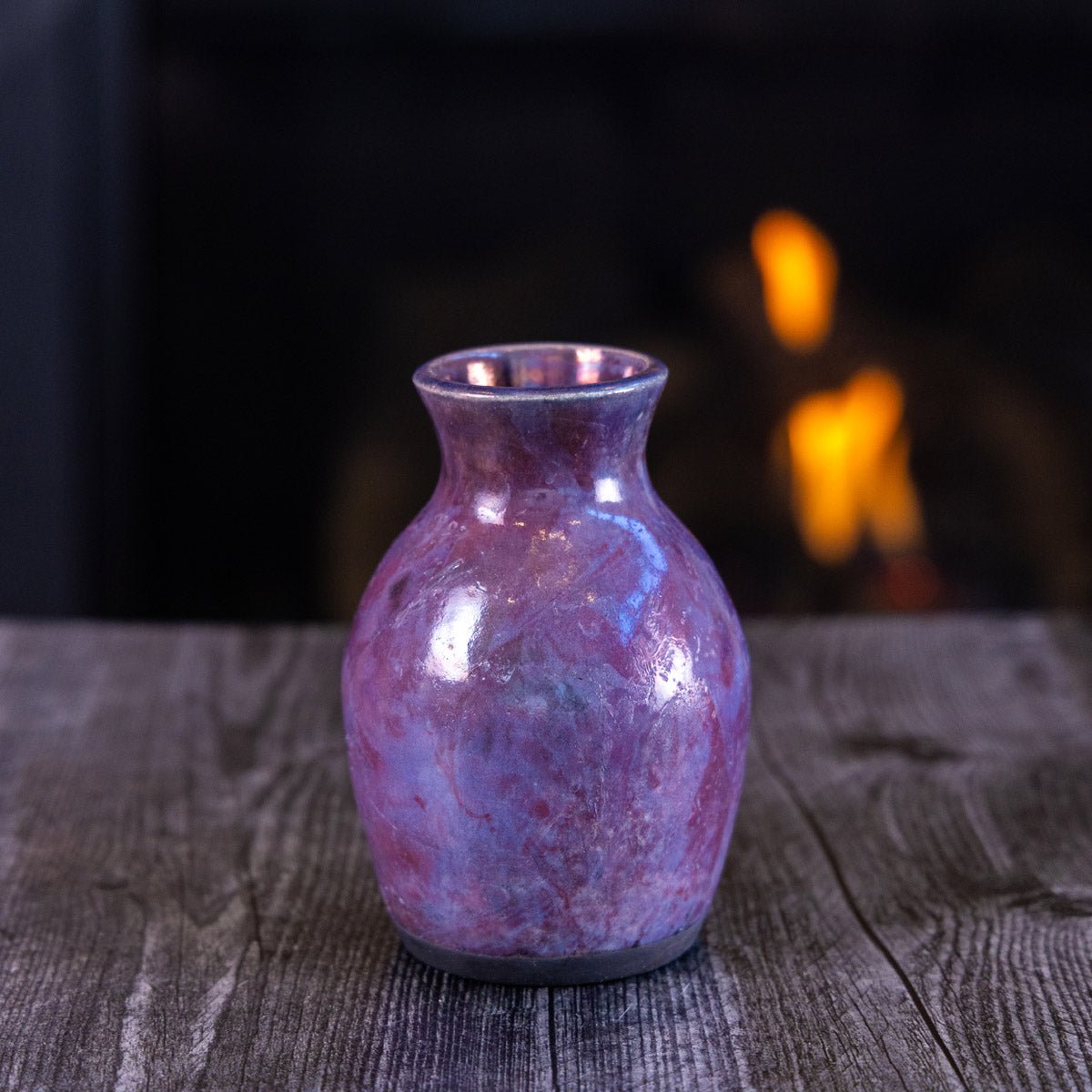 Pot #352 - Medium - Large Raku - Fired Decorative Pot/Bud Vase - Dan Pearce Ceramics