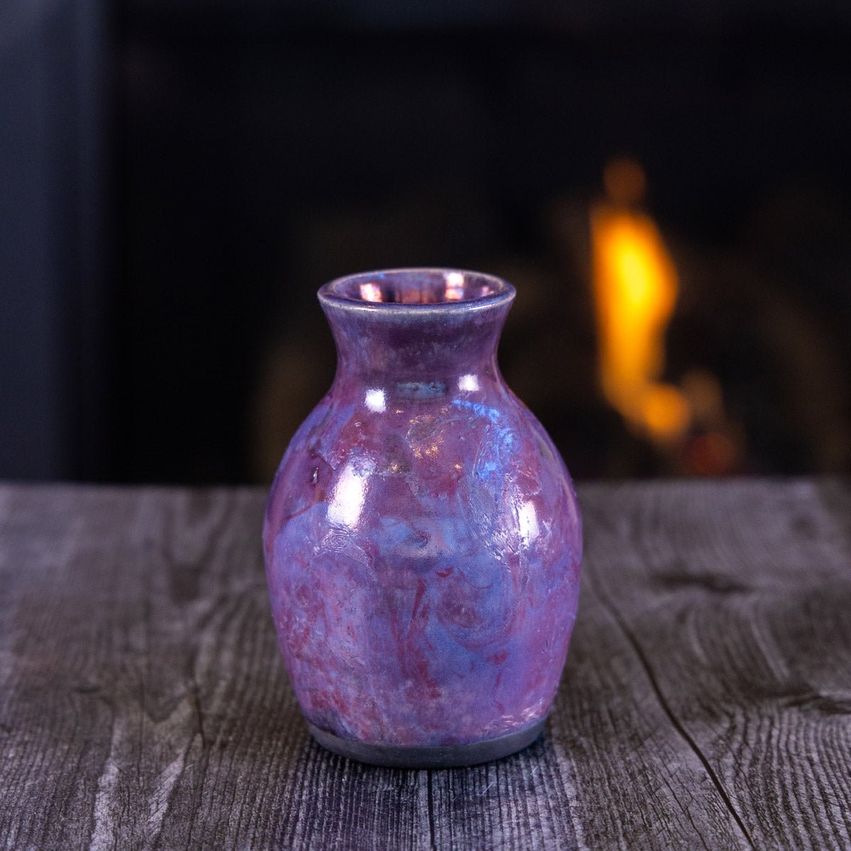 Pot #352 - Medium - Large Raku - Fired Decorative Pot/Bud Vase - Dan Pearce Ceramics
