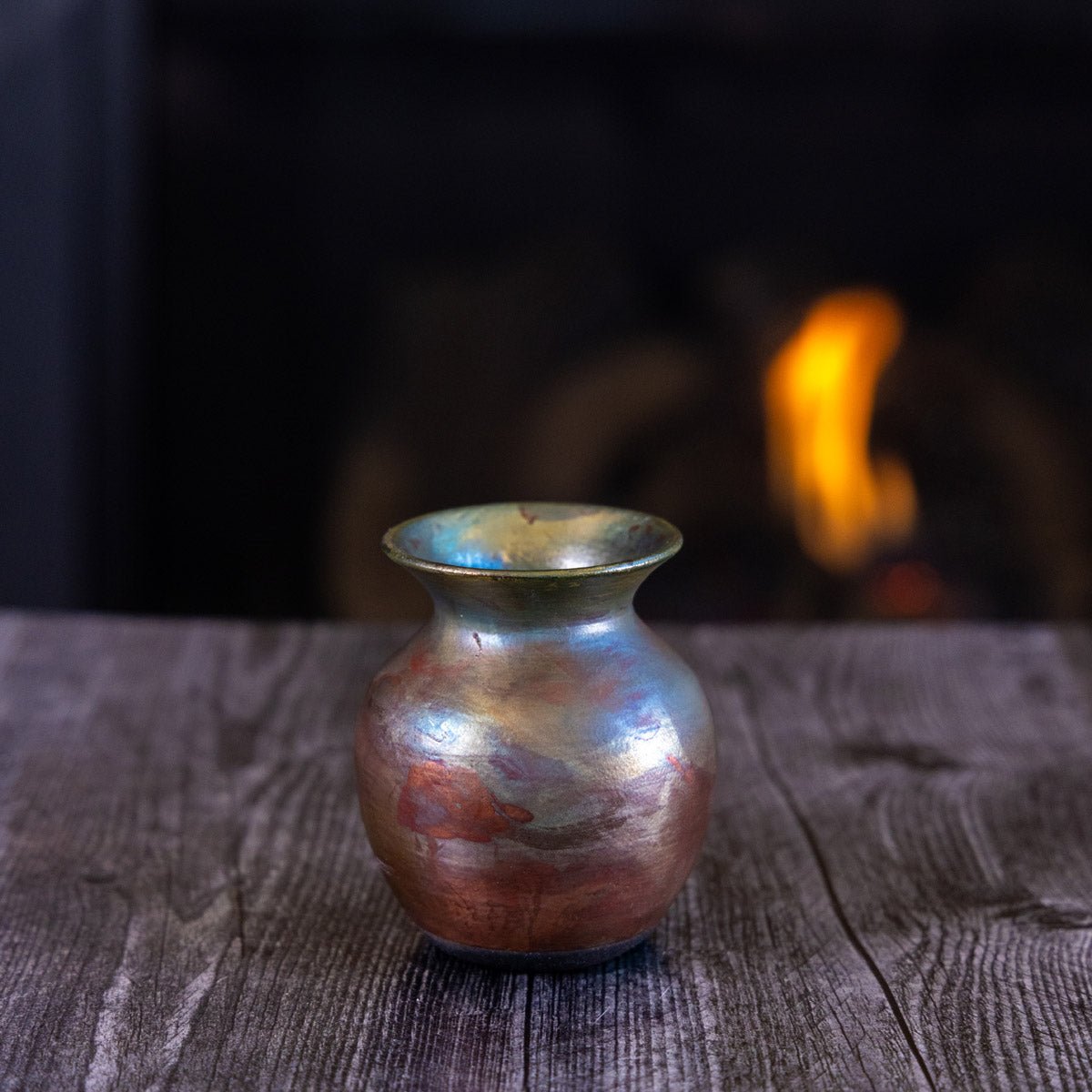 Pot #363 - Small Raku - Fired Decorative Pot - Dan Pearce Ceramics