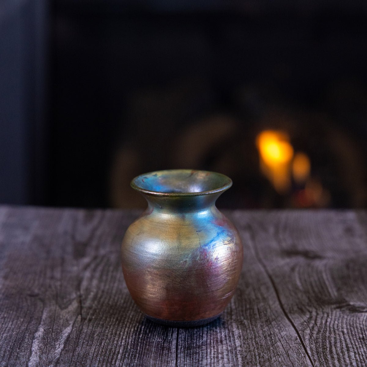 Pot #363 - Small Raku - Fired Decorative Pot - Dan Pearce Ceramics