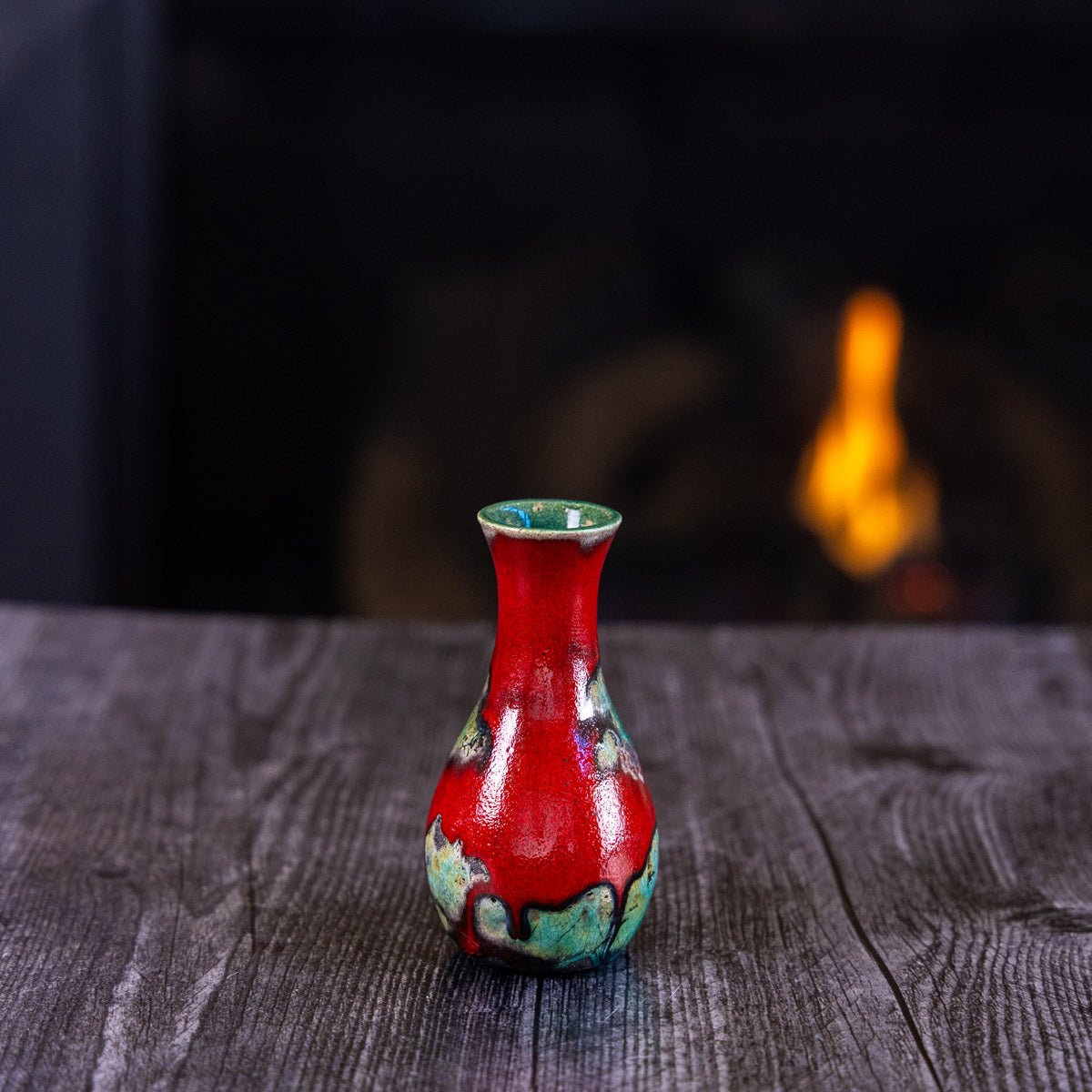 Pot #366 - Small Raku - Fired Decorative Bud Vase - Dan Pearce Ceramics