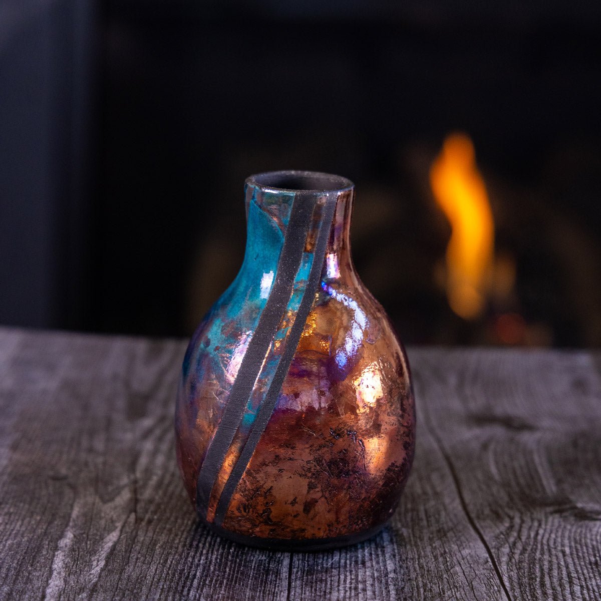 Pot #367 - Large Raku - Fired Decorative Pot - Dan Pearce Ceramics