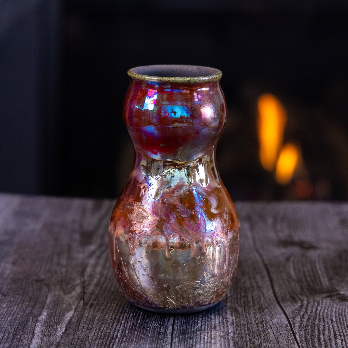 Pot #377 - Large Raku - Fired Decorative Pot/Vase - Dan Pearce Ceramics