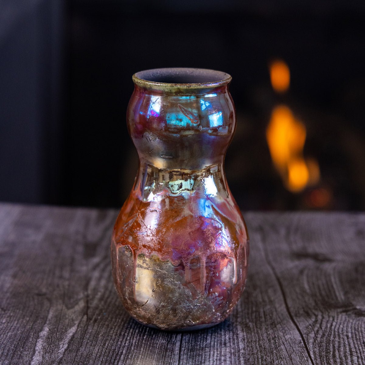Pot #377 - Large Raku - Fired Decorative Pot/Vase - Dan Pearce Ceramics