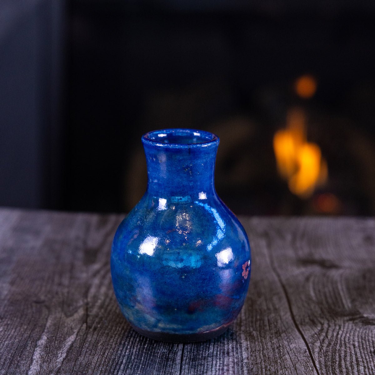 Pot #380 - Medium Raku - Fired Decorative Bud Vase - Dan Pearce Ceramics