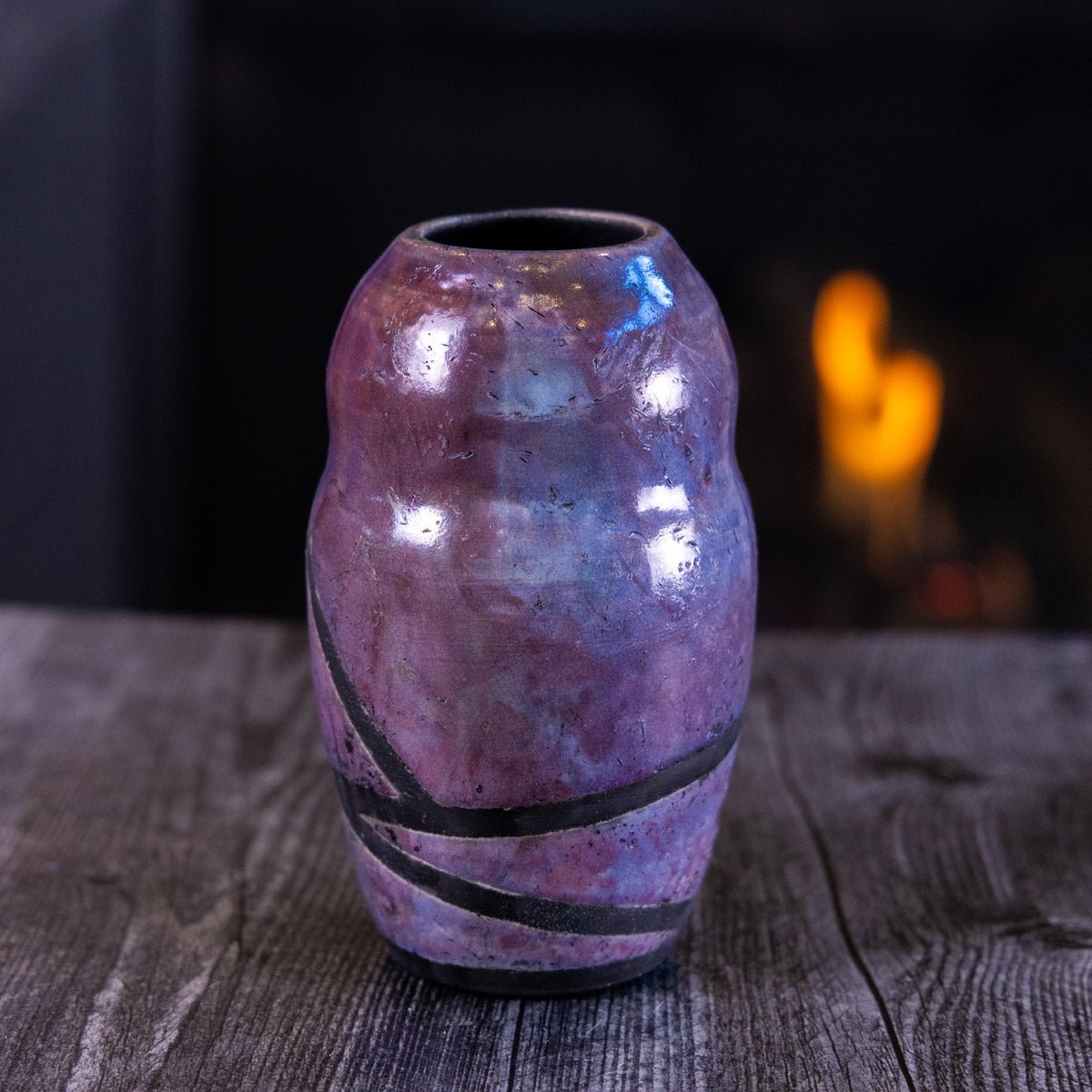 Pot #388 - Large Raku - Fired Decorative Vase - Dan Pearce Ceramics