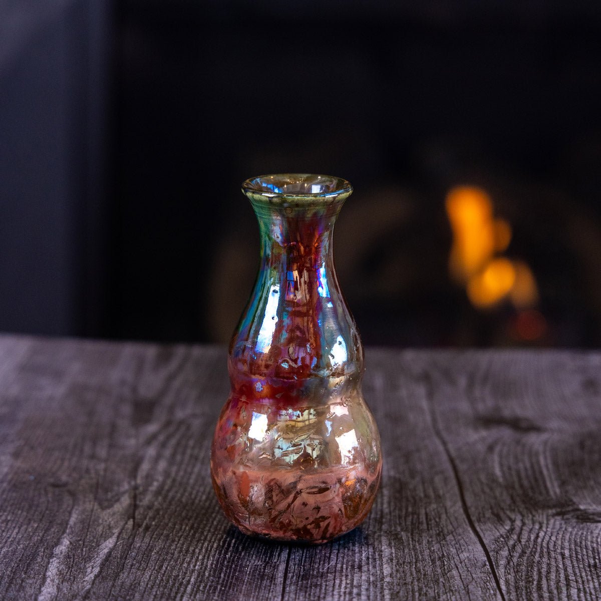Pot #389 - Medium - Small Raku - Fired Decorative Bud Vase - Dan Pearce Ceramics