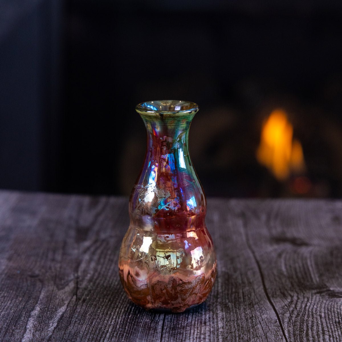 Pot #389 - Medium - Small Raku - Fired Decorative Bud Vase - Dan Pearce Ceramics