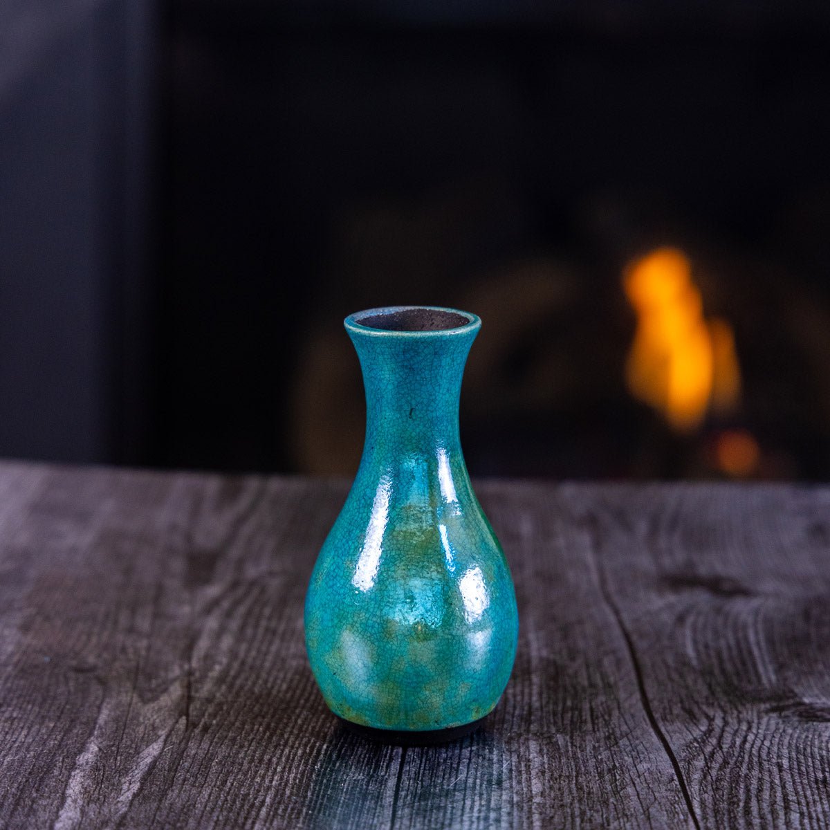 Pot #390 - Small Raku - Fired Decorative Bud Vase - Dan Pearce Ceramics
