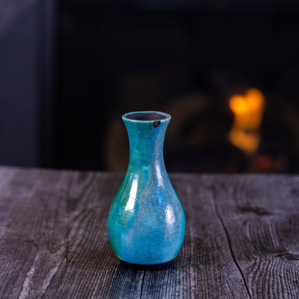 Pot #390 - Small Raku - Fired Decorative Bud Vase - Dan Pearce Ceramics