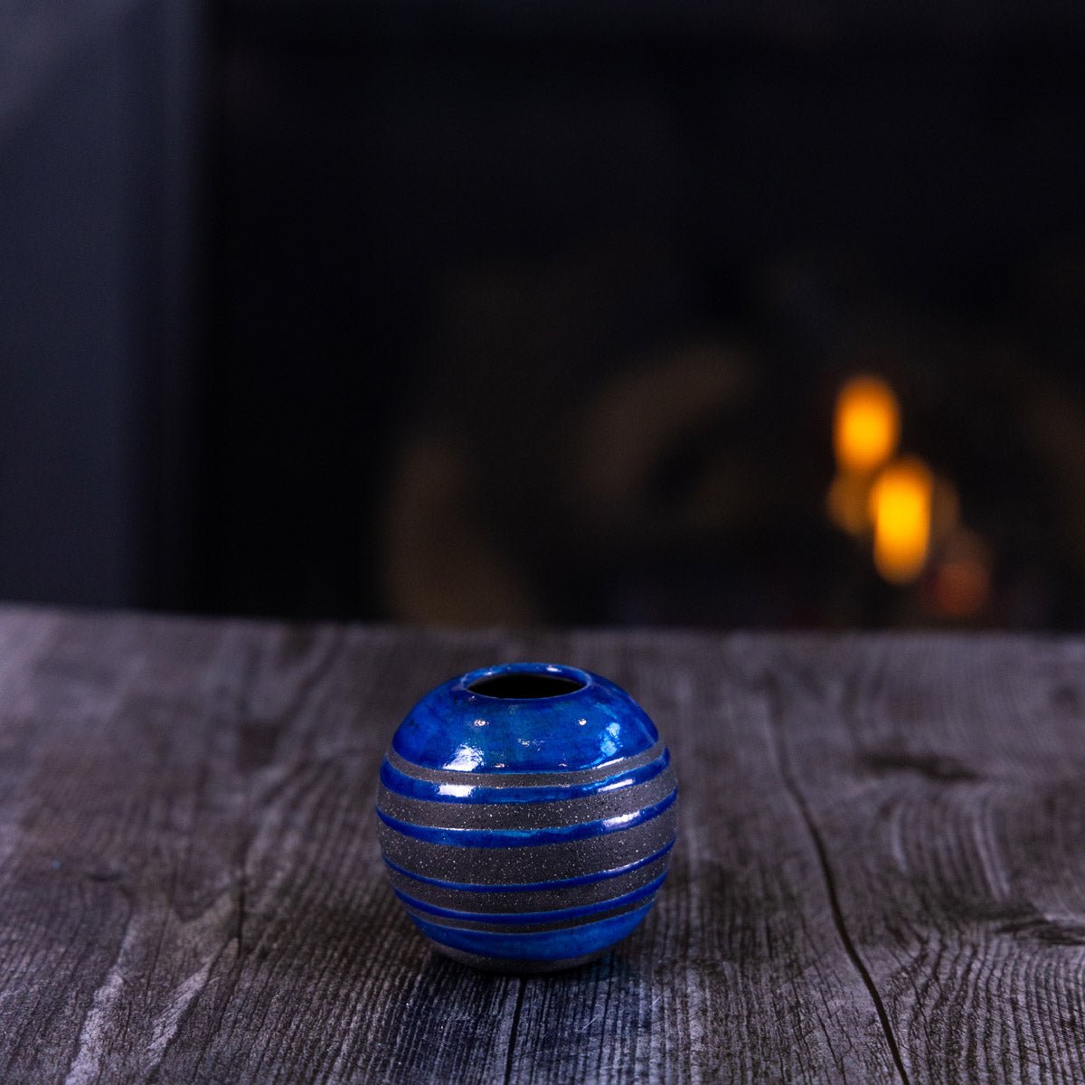 Pot #392 - Small Raku - Fired Decorative Sphere Pot - Dan Pearce Ceramics