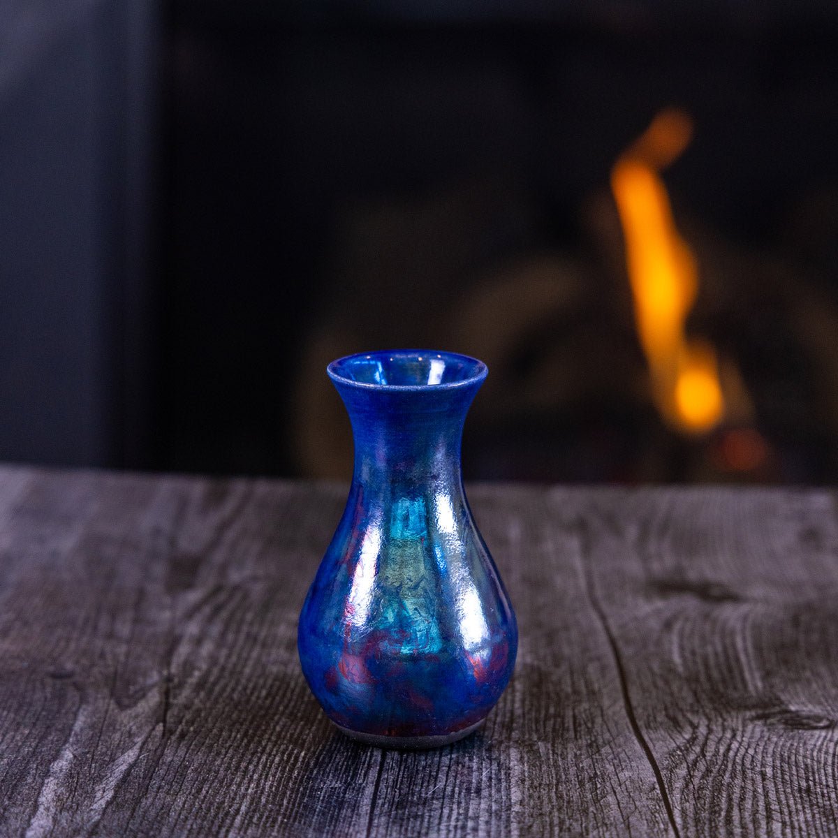 Pot #403 - Small Raku - Fired Decorative Bud Vase - Dan Pearce Ceramics
