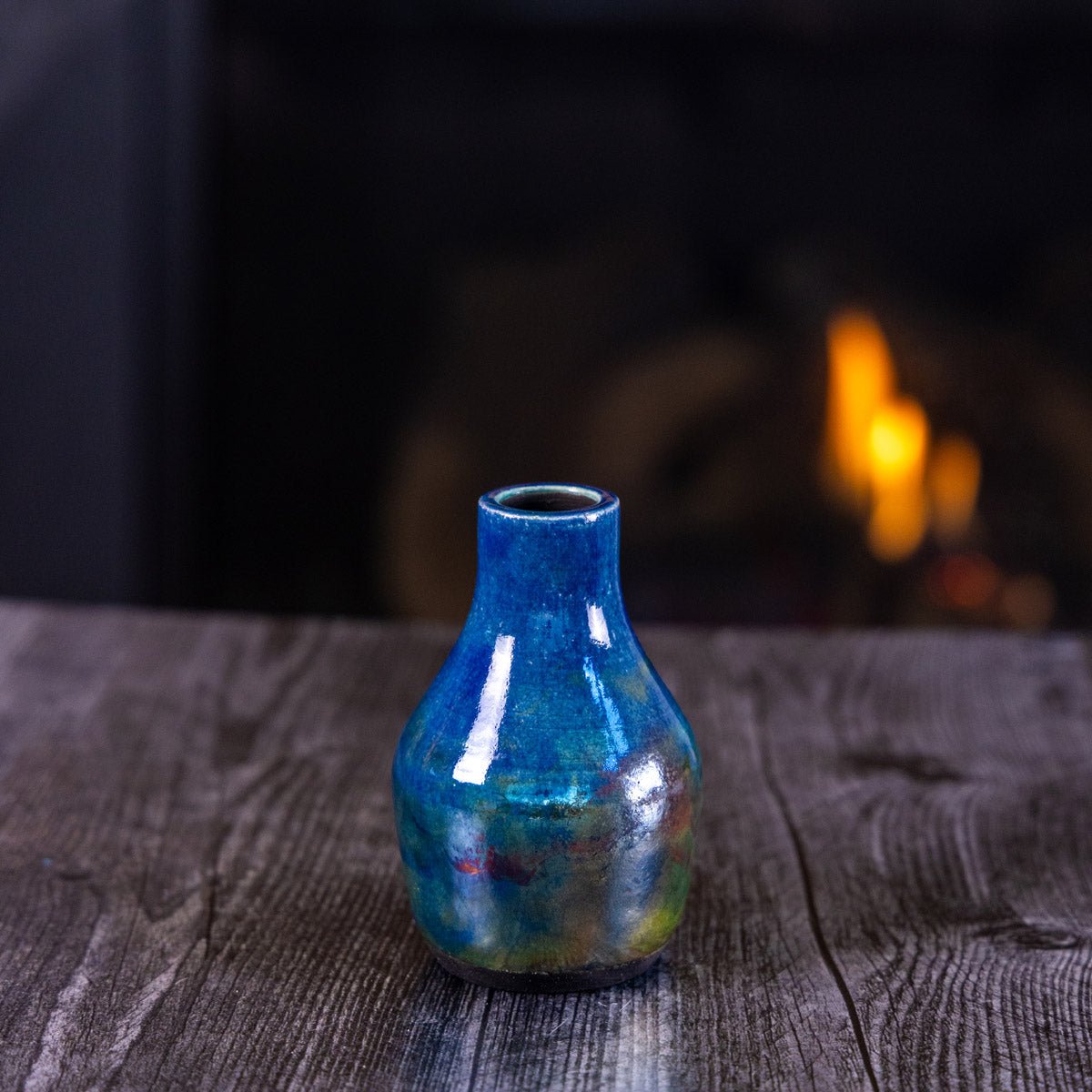 Pot #407 - Small Raku - Fired Decorative Bud Vase - Dan Pearce Ceramics