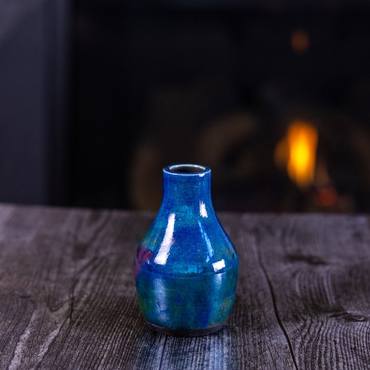 Pot #407 - Small Raku - Fired Decorative Bud Vase - Dan Pearce Ceramics