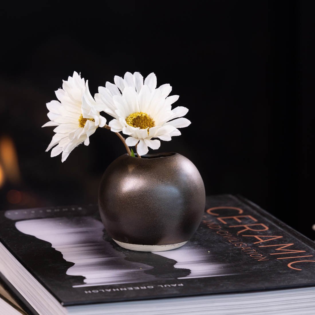 Pot #48 - Small Manipulated Sphere Pot (Antique Gold/Bronze) - Dan Pearce Ceramics