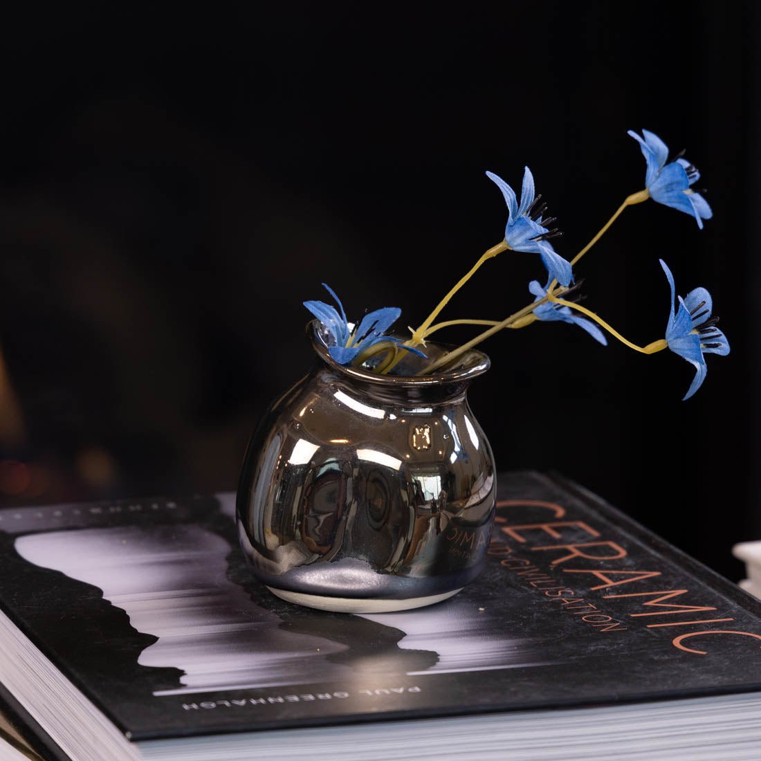 Pot #49 - Small Manipulated Pot (Reflective Pewter) - Dan Pearce Ceramics